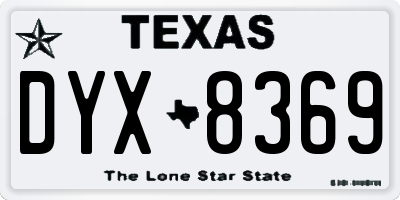 TX license plate DYX8369