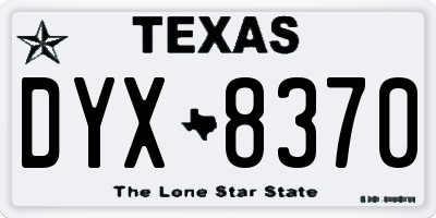 TX license plate DYX8370