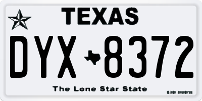 TX license plate DYX8372