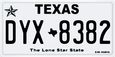 TX license plate DYX8382