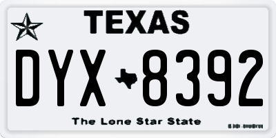 TX license plate DYX8392