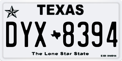 TX license plate DYX8394