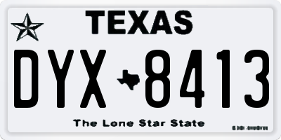 TX license plate DYX8413
