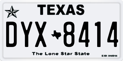 TX license plate DYX8414