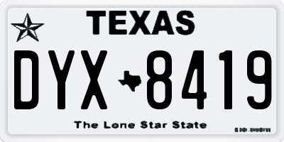 TX license plate DYX8419