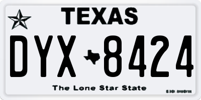 TX license plate DYX8424