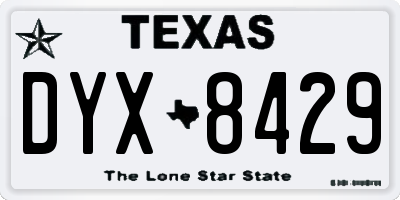 TX license plate DYX8429