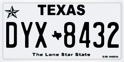 TX license plate DYX8432