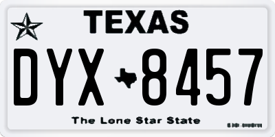 TX license plate DYX8457
