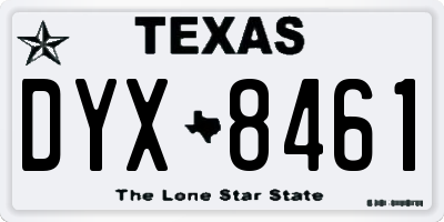 TX license plate DYX8461