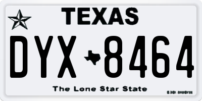 TX license plate DYX8464