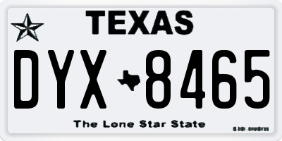 TX license plate DYX8465