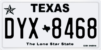 TX license plate DYX8468