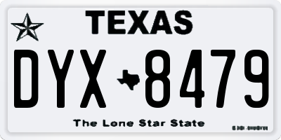 TX license plate DYX8479