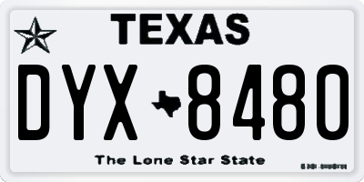 TX license plate DYX8480