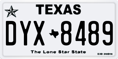 TX license plate DYX8489