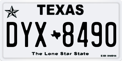 TX license plate DYX8490