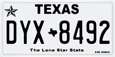 TX license plate DYX8492