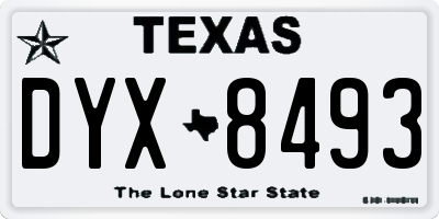 TX license plate DYX8493