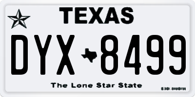 TX license plate DYX8499