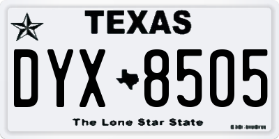 TX license plate DYX8505