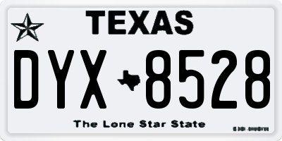 TX license plate DYX8528