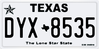 TX license plate DYX8535