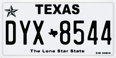 TX license plate DYX8544