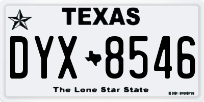 TX license plate DYX8546