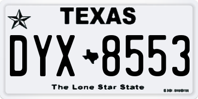 TX license plate DYX8553