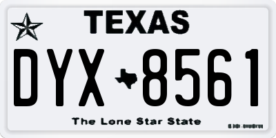 TX license plate DYX8561
