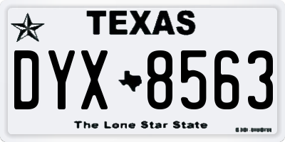 TX license plate DYX8563