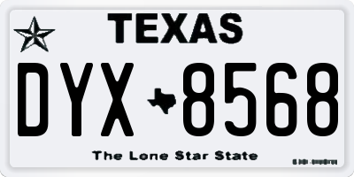 TX license plate DYX8568