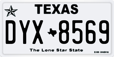 TX license plate DYX8569