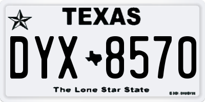 TX license plate DYX8570