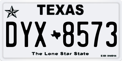 TX license plate DYX8573