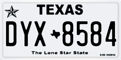TX license plate DYX8584