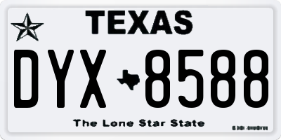 TX license plate DYX8588