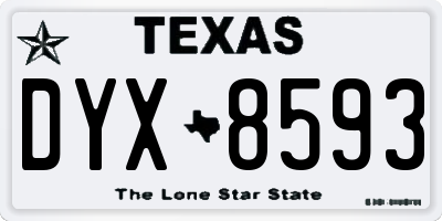 TX license plate DYX8593