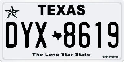 TX license plate DYX8619