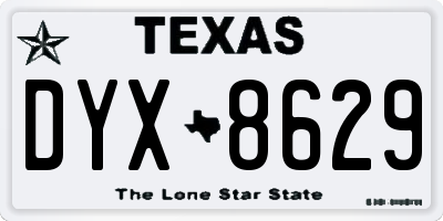 TX license plate DYX8629