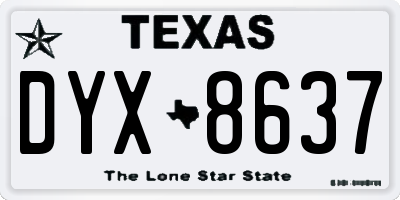 TX license plate DYX8637