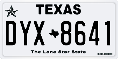 TX license plate DYX8641