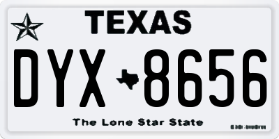 TX license plate DYX8656