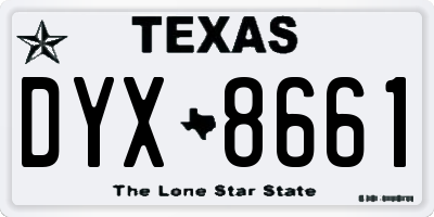 TX license plate DYX8661