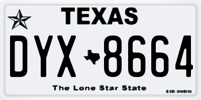 TX license plate DYX8664