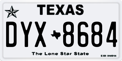 TX license plate DYX8684