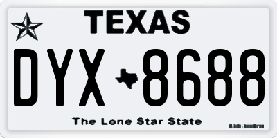 TX license plate DYX8688