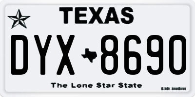 TX license plate DYX8690