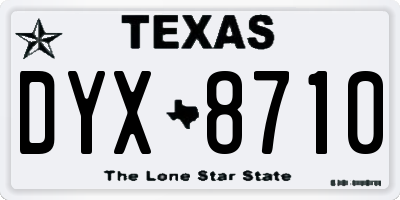 TX license plate DYX8710